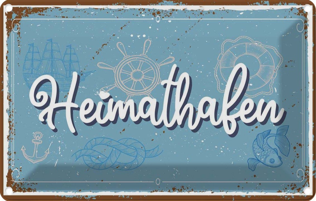 [LA-132061] Blechschild 20x30 cm Heimathafen
