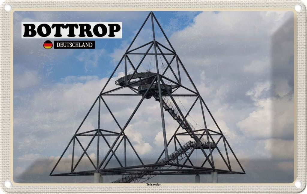 [LA-132111] Blechschild 20x30 cm Bottrop Tetraeder Architektur Bildmotiv Reisemotiv Abenteuer Reisen Urlaub Häuser