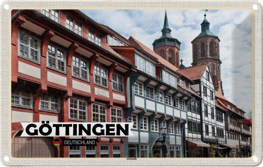 [LA-132142] Blechschild 20x30 cm Göttingen Altstadt Architektur Bildmotiv Reisemotiv Abenteuer Reisen Urlaub Häuser