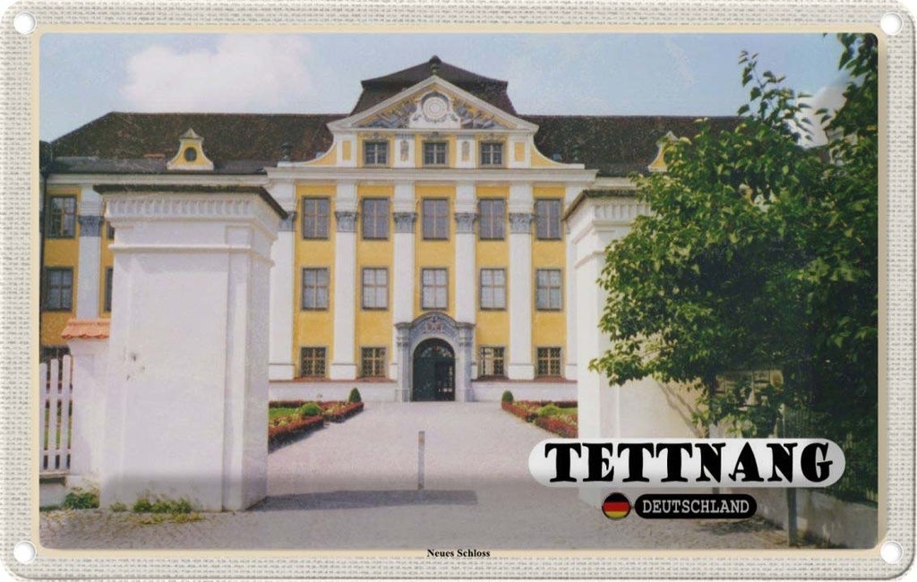 [LA-132222] Blechschild 20x30 cm Tettnang Neues Architektur Schloss Bildmotiv Reisemotiv Abenteuer Reisen Urlaub Häuser