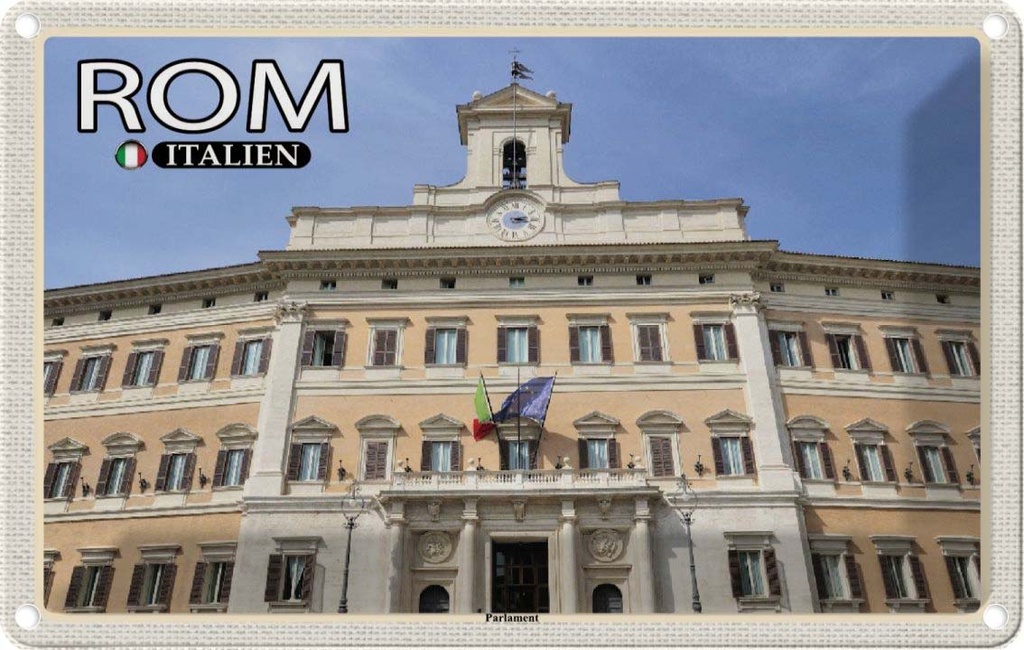 [LA-132774] Blechschild 20x30 cm Rom Italien Architektur Parlament Bildmotiv Reisemotiv Abenteuer Reisen Urlaub Häuser