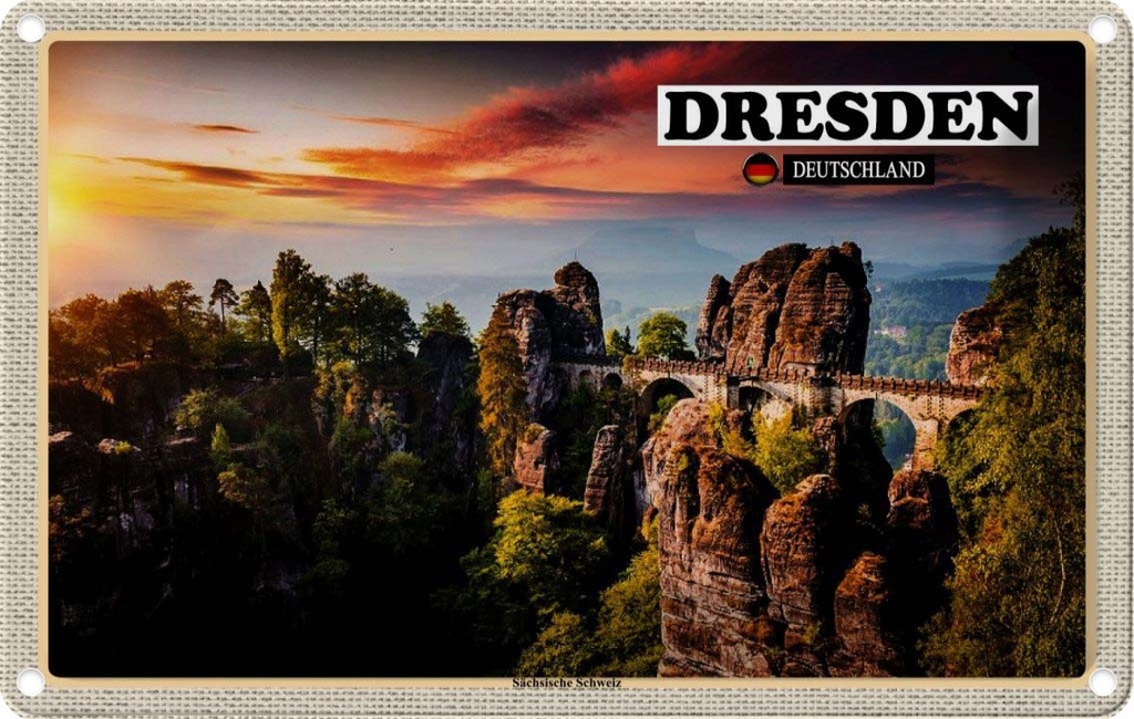 [LA-132819] Blechschild 20x30 cm Dresden Semperoper Architektur Bildmotiv Reisemotiv Abenteuer Reisen Urlaub Häuser