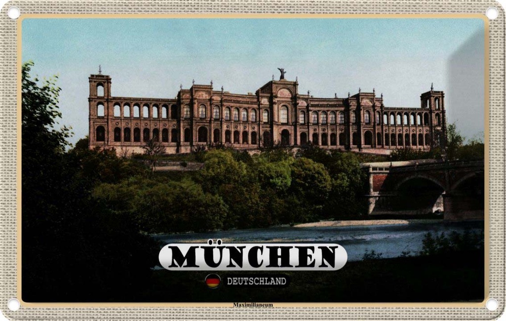 [LA-132947] Blechschild 20x30 cm München Maximilianeum Architektur Bildmotiv Reisemotiv Abenteuer Reisen Urlaub Häuser