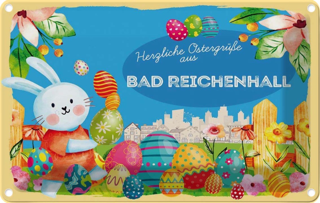 [LA-134442] Blechschild 20x30 cm Ostergrüße BAD REICHENHALL Ostern Gruß