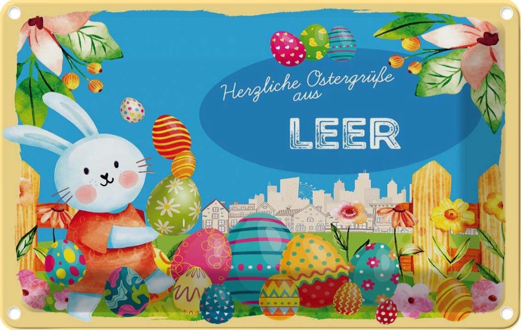 [LA-134799] Blechschild 20x30 cm Ostergrüße LEER Ostern Gruß