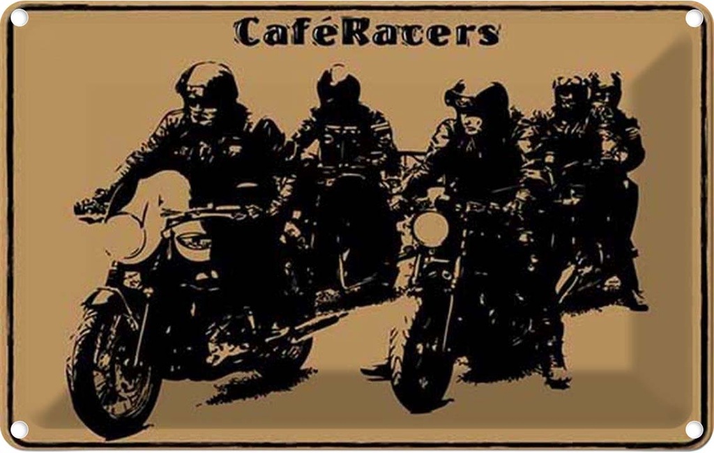 Blechschild 20x30 cm Motorrad Caqfe Racers motorcycle