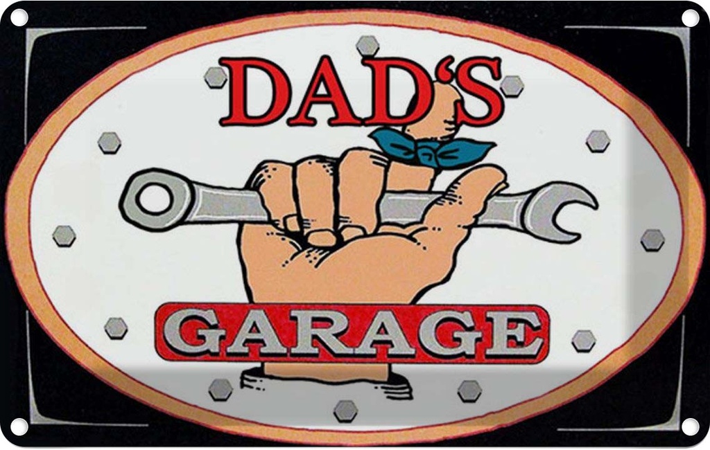 Blechschild 20x30 cm dad´s Garage Papas Werkstatt