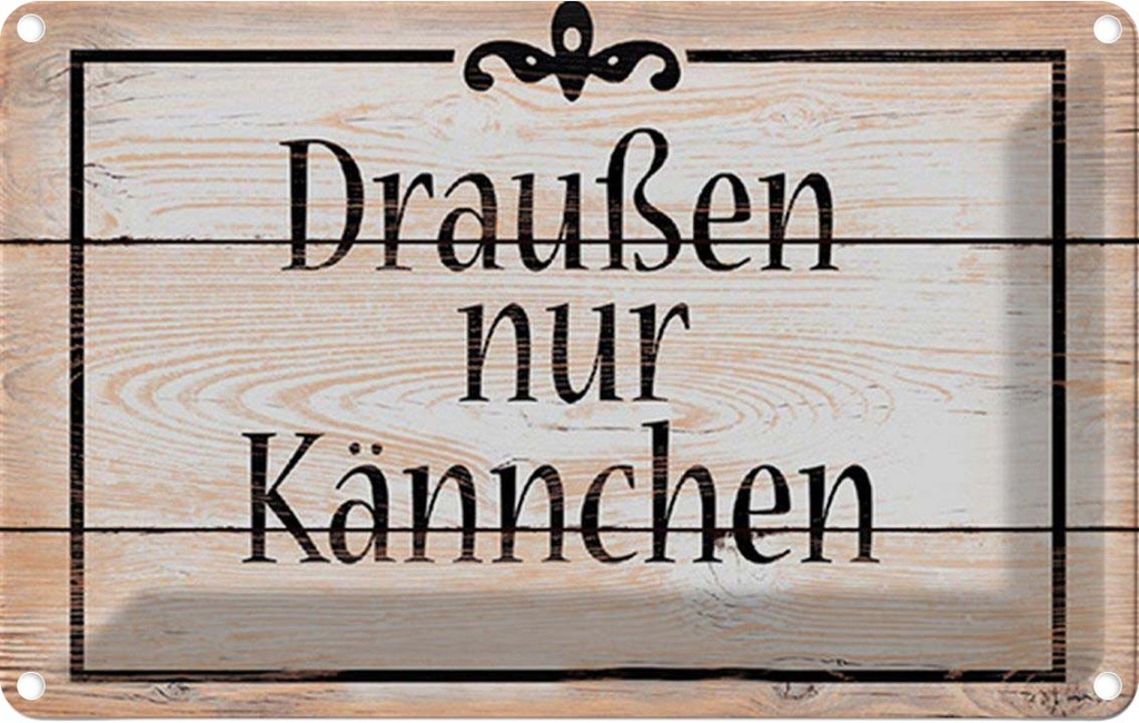 [LA-1784881] Blechschild 20x30 cm draußen nur Kännchen Kaffee Tee Warnschild Hinweisschild Sicherheit Vorsicht