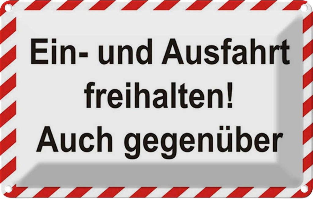 [LA-1784885] Blechschild 20x30 cm Ein-und Ausfahrt freihalten Warnschild Hinweisschild Sicherheit Vorsicht