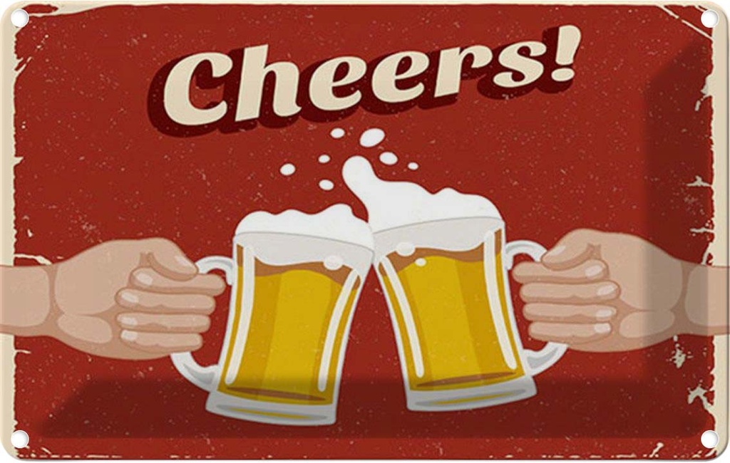 Blechschild 20x30 cm Beer Cheers Bier