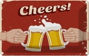 Blechschild 20x30 cm Beer Cheers Bier