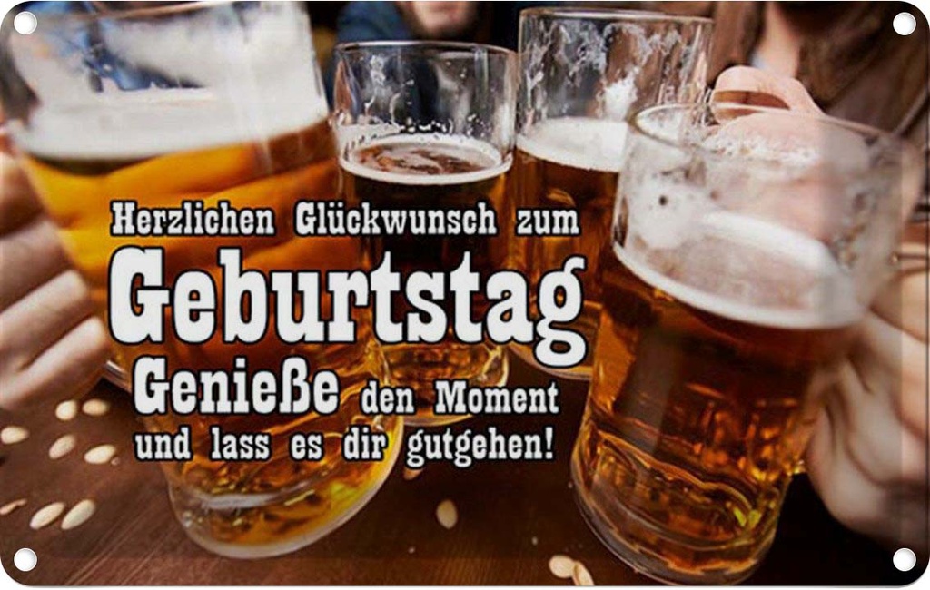 [LA-1784907] Blechschild 20x30 cm Glückwunsch zum Geburtstag Bier Spruch Zitat