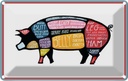 Blechschild 20x30 cm Shwein cuts Pork Fleisch