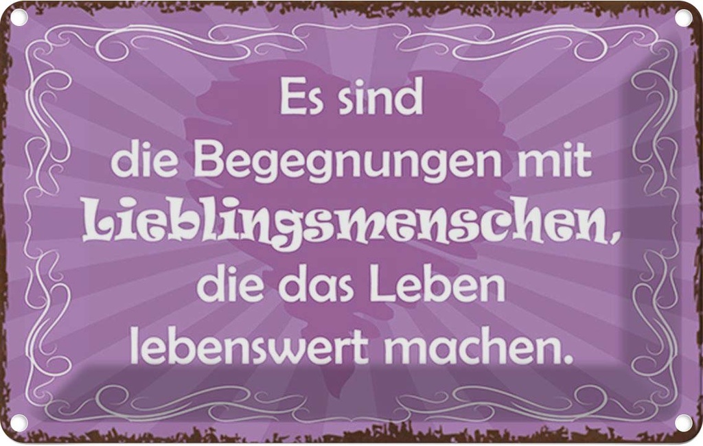 [LA-1784945] Blechschild 20x30 cm Begegnungen Lieblingsmenschen Spruch Zitat