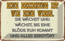 Blechschild 20x30 cm Eine Beziehung wie Wiese Spruch Zitat