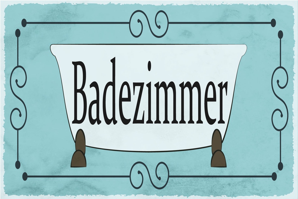 Blechschild 20x30 cm Badezimmer