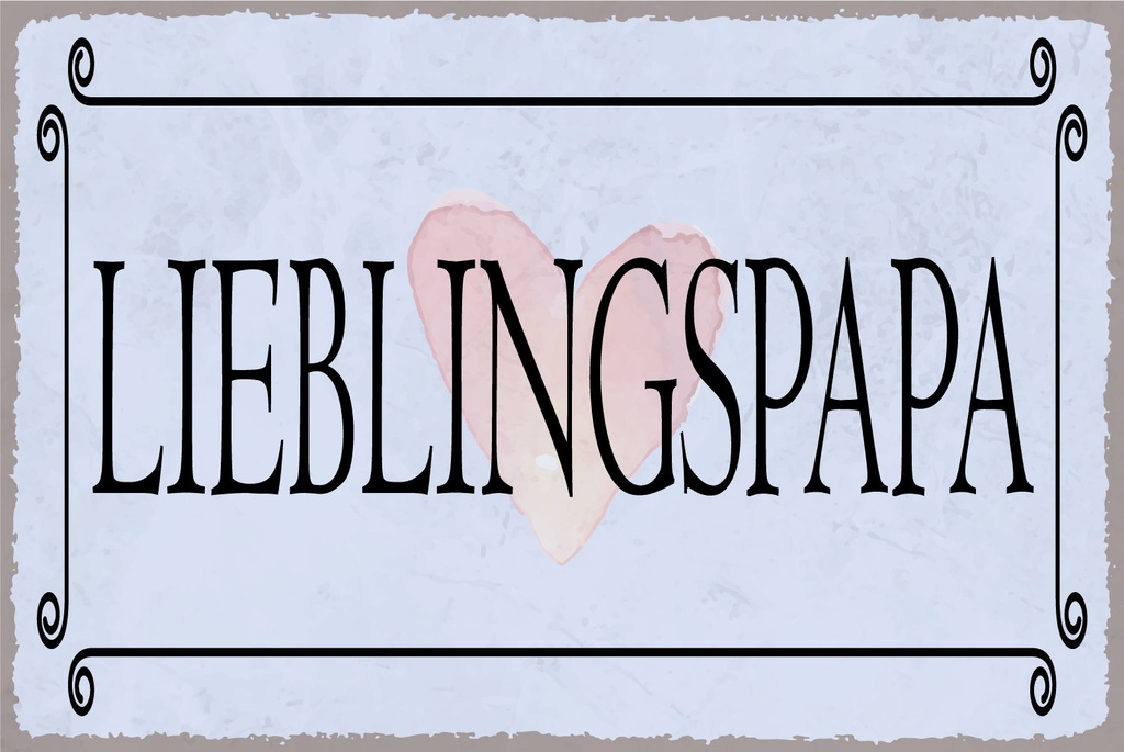 Blechschild 20x30 cm Lieblingspapa Herz