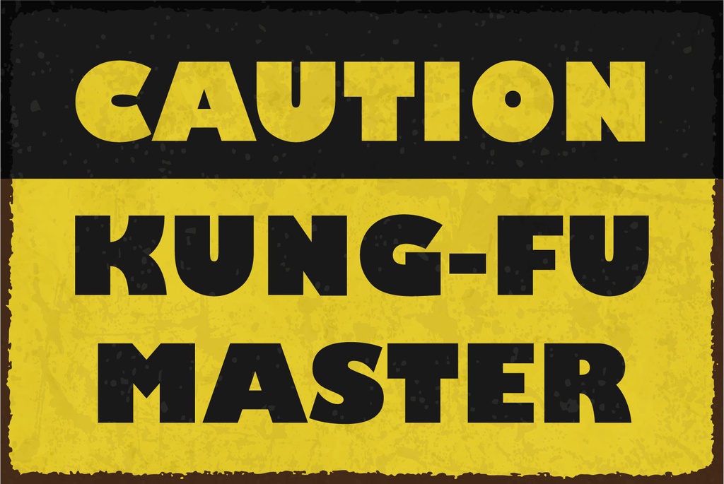 [LA-1808970] Blechschild 20x30 cm Caution Kung Fu Master