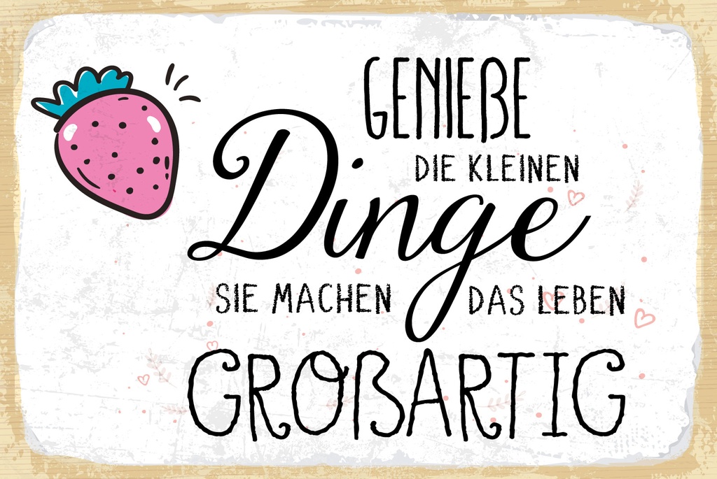 [LA-1809024] Blechschild 20x30 cm Genieße die kleinen Dinge sie machen