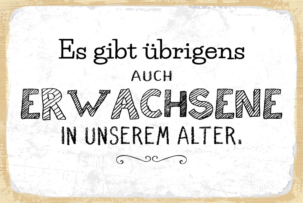 [LA-1809026] Blechschild 20x30 cm Es gibt übrigens auch Erwachsene in unserem Alter
