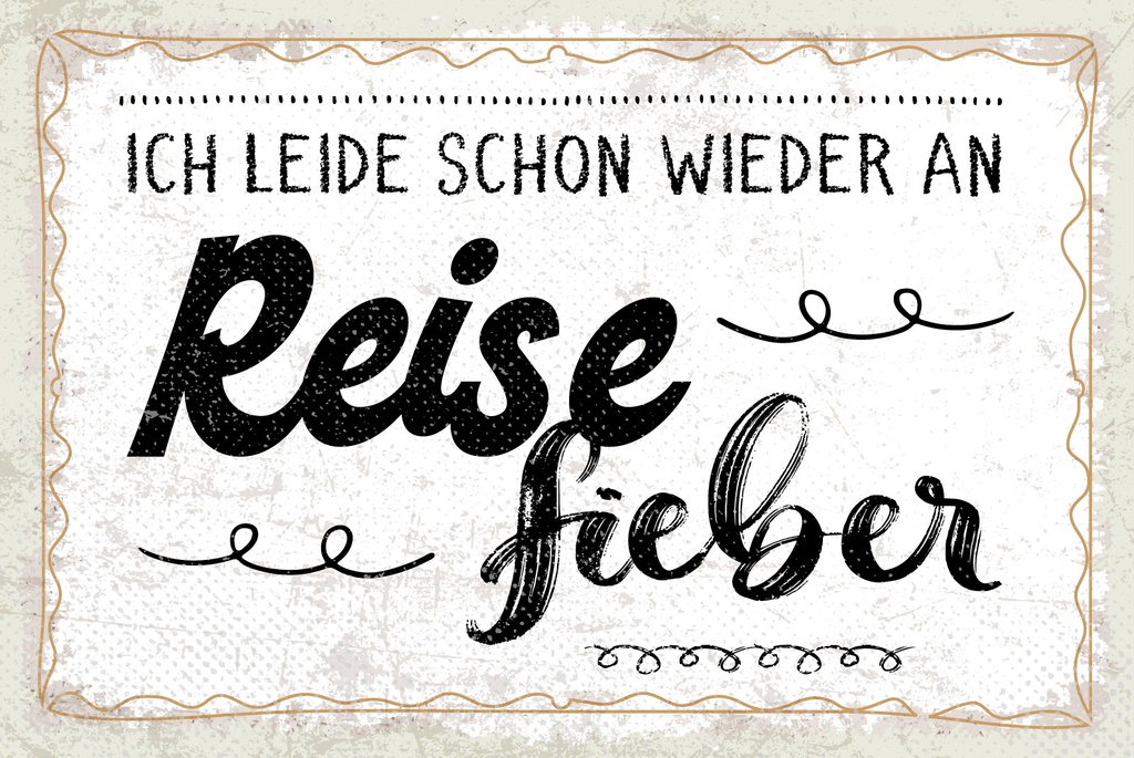 [LA-1809234] Blechschild 20x30 cm Ich leider schon wieder an Reisefieber