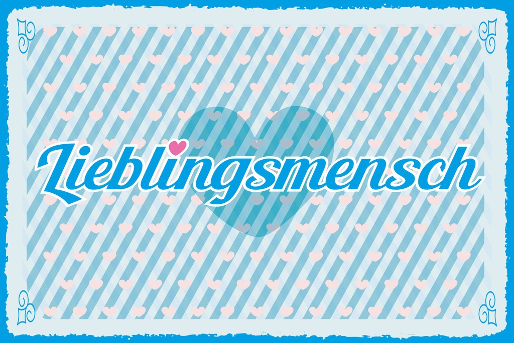 [LA-1809343] Blechschild 20x30 cm Lieblingsmensch blaues Herz