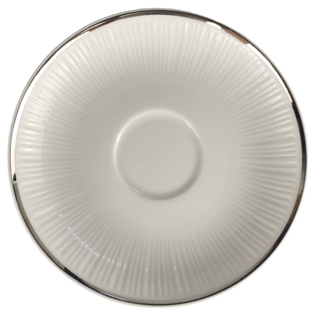 [1806082-2] Untertasse für Kaffee Hutschenreuther Relief Platinrand