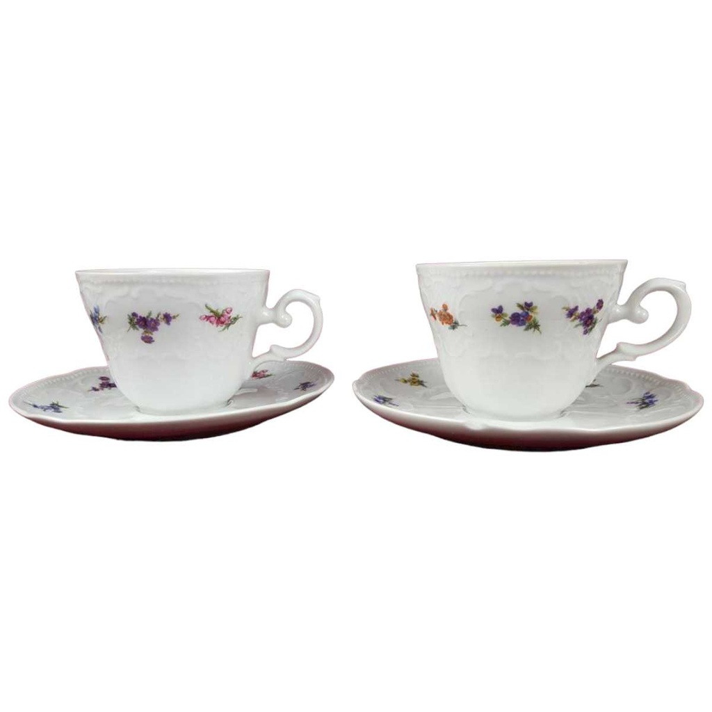[458118619] 2er Set Untertasse Kaffeetasse mit & Seltmann Weiden Wien Streublume 26483 gebraucht - akzeptabel