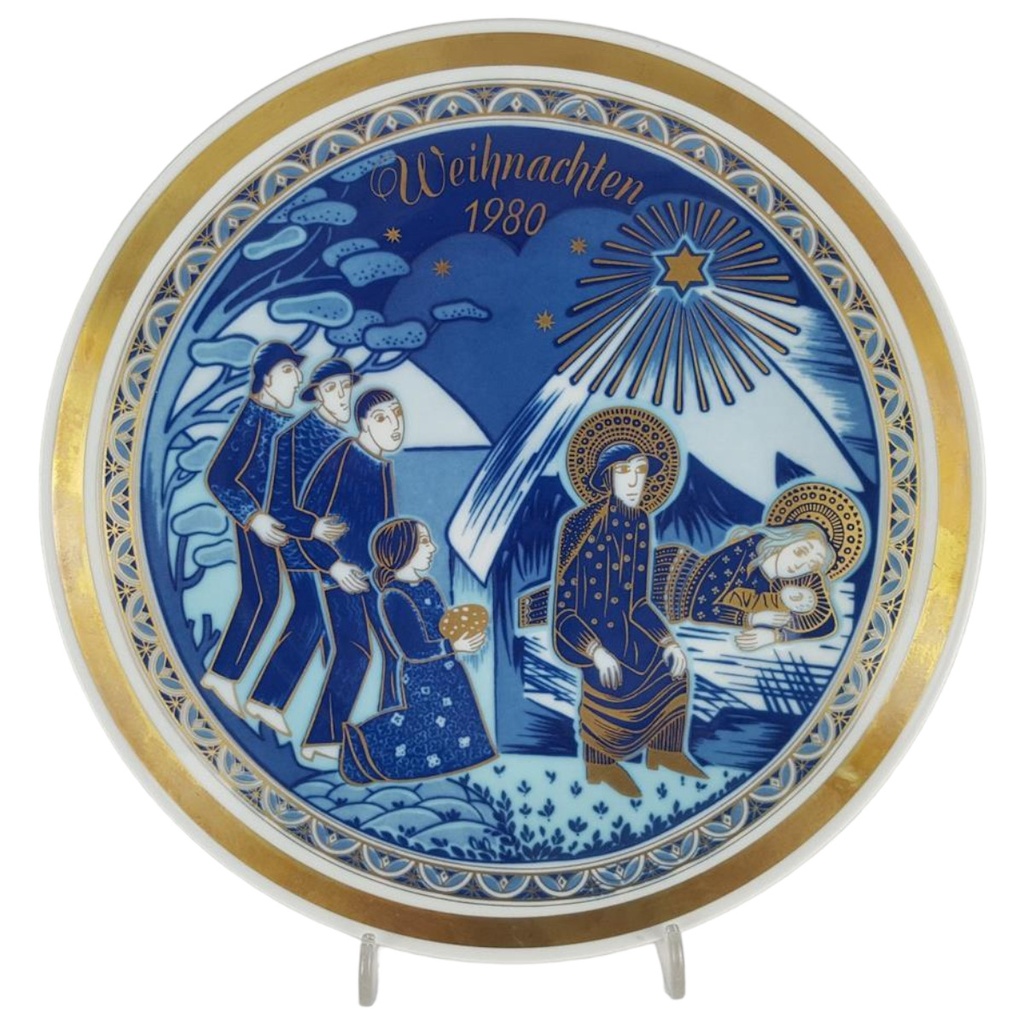 [458133034] Wandteller Sammelteller Weihnachtsteller Bavaria 24,5 cm Porzellan gebraucht - sehr gut