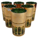 6er Set edle Wassergläser Tringläser mit Golddekor 0,2 L