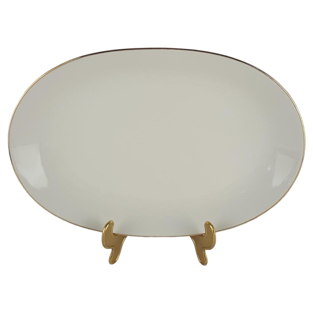 [458138763] Fleischplatte Steakplatte Goldrand Bavaria 30 cm Bareuther gebraucht - gut
