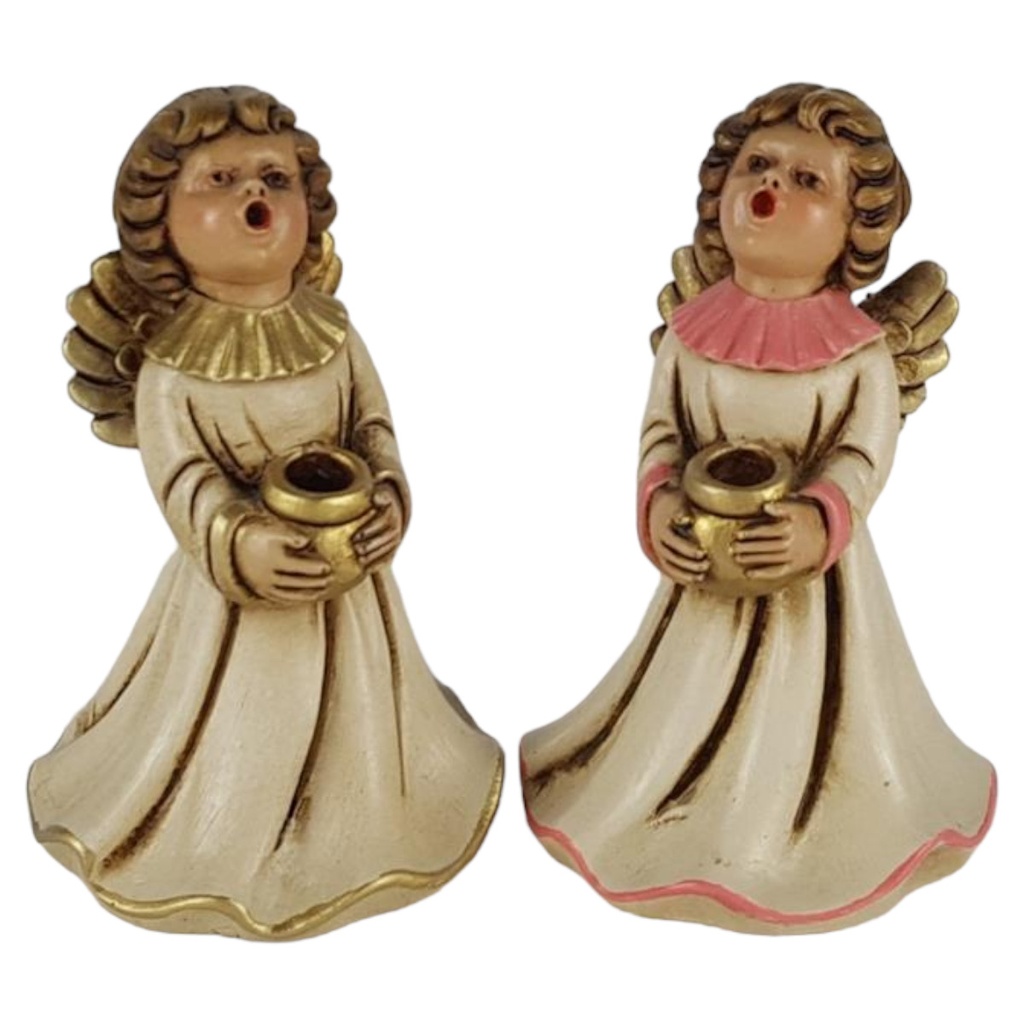[458138810] 2er Set Figur Kerzenständer Dekofigur Weihnachtsdeko Engelfigur Weihnachten gebraucht - gut