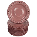 8er Set Keramik Blumendekor altrose Untertassen D 15,2 cm