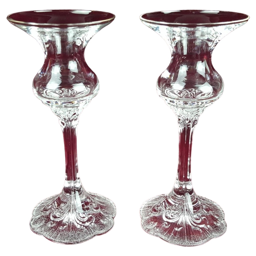[458164288] 2er Set Kerzenhalter Kerzenständer Glas H 15,5 cm
