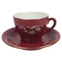 2er Set Amsel Porzellan Blumendekor Goldrand Mokkatasse mit Untertasse