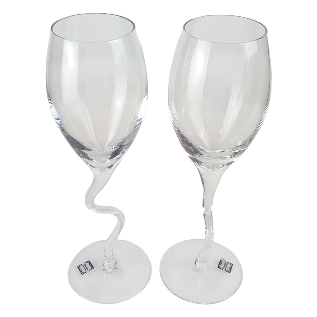 [458166077] 2er Set Weinglas Weingläser mundgeblasen Transparent gebraucht - neuwertig