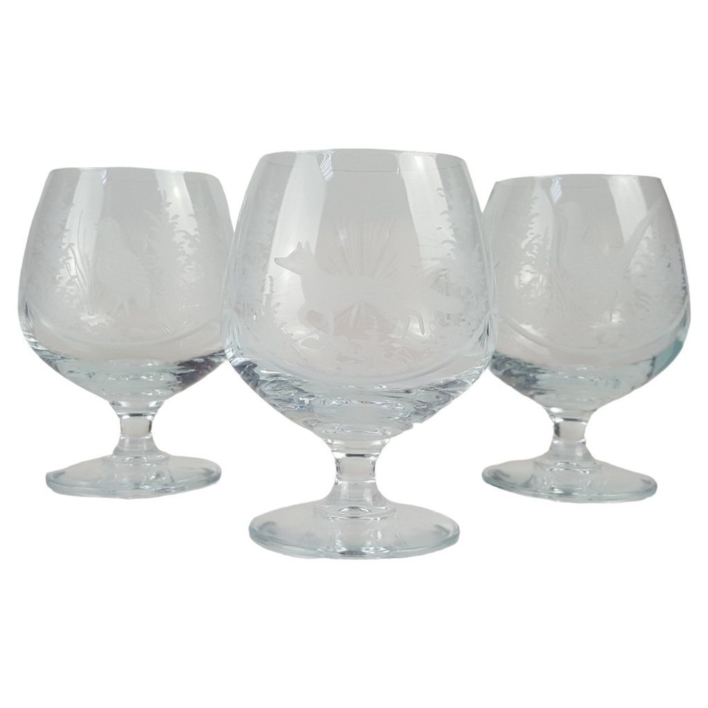 [458166087] 3er Set Cognacglas Transparent gebraucht - neuwertig