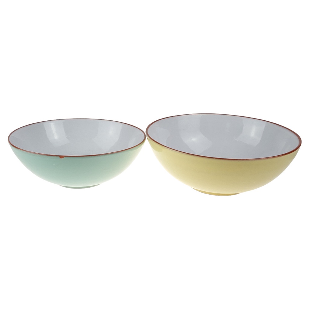 [458166569] 2er Set Schüssel Schalen 20,1/22,6 cm Unbekannter Hersteller Schüsseln Gelb weiß 1034 23, Grün 20 gebraucht - gut