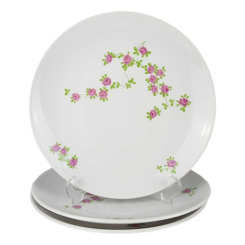 [458166711] 3er Set Kuchenteller Dessertteller 19,6 cm Kahla Streublume gebraucht - akzeptabel