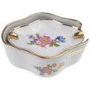 4er Set Aschenbecher mit Halter Golddekor Oro de Ley Blumen gebraucht - gut