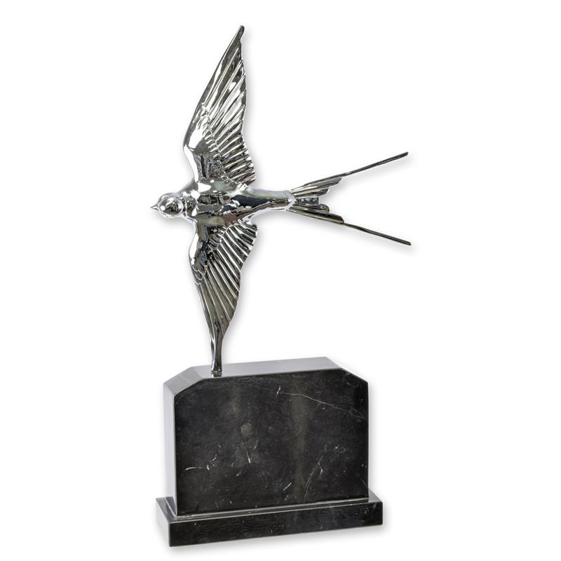[LA-1818281] A BRONZE SCULPTURE OF A SWALLOW IN FLIGHT - SILVER PLATED
