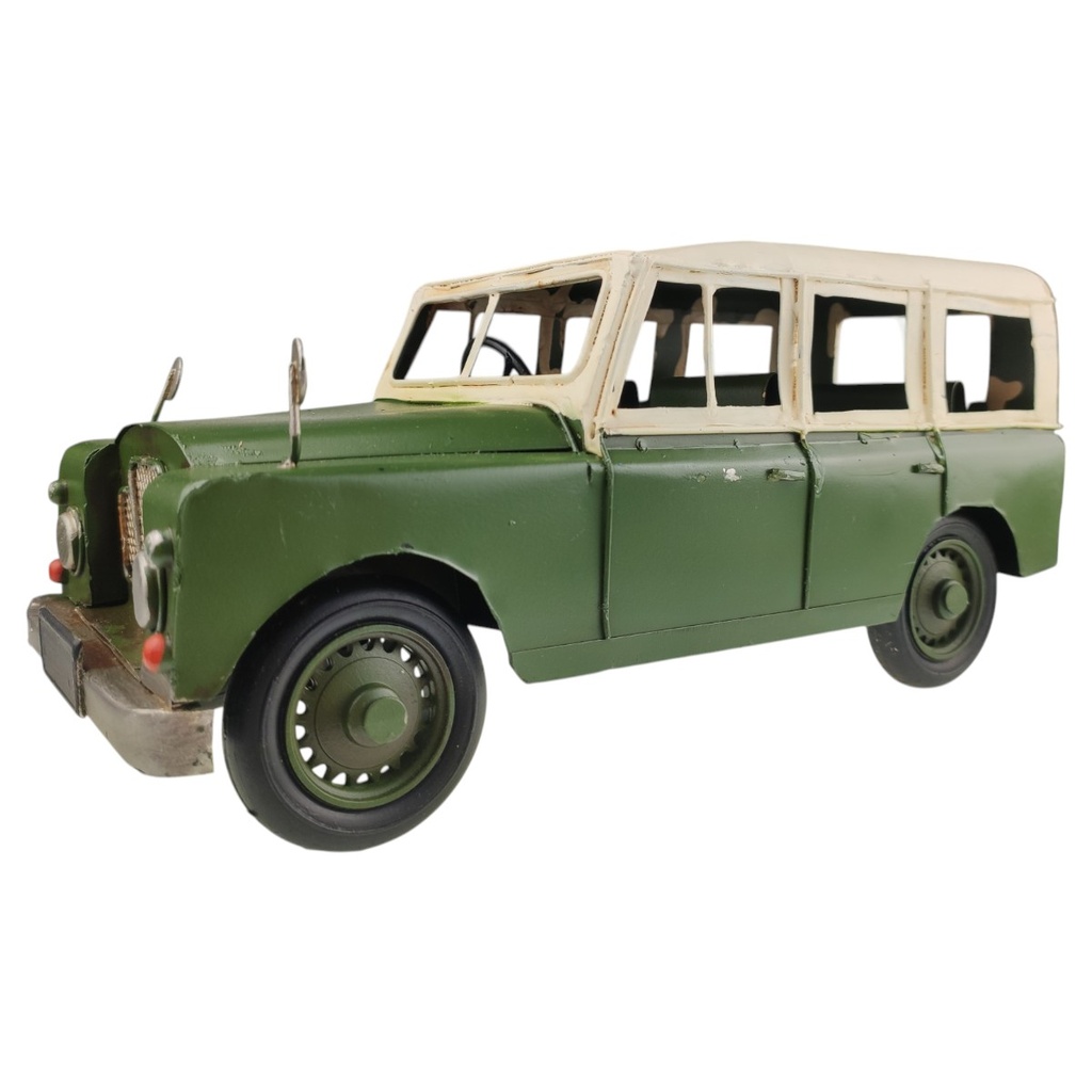 Blechmodell Blechauto Modellauto Geländewagen Grün Beige Antik