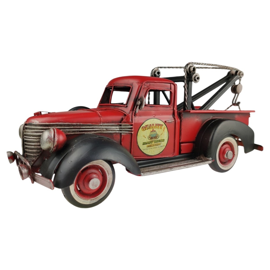 Blechmodell Blechauto Modellauto Blech Abschleppwagen Abschleppfahrzeug Rot Oldtimer