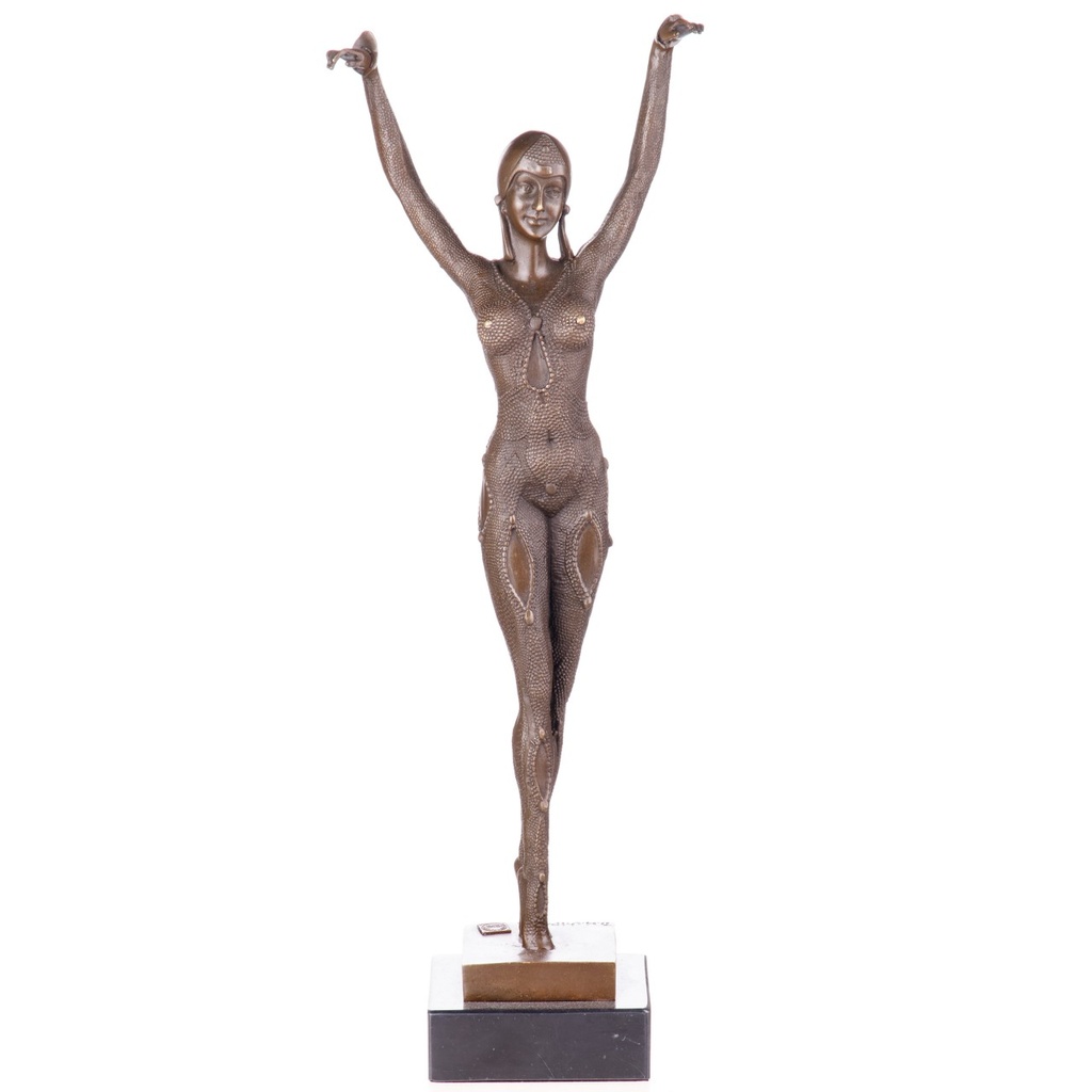 [LA-1822306] Art Deco Bronzefigur Tänzerin Dourga nach D.H.Chiparus