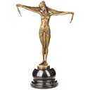 Art Deco Bronzefigur Scarf Dancer Tänzerin mit Schal nach D.H.Chiparus