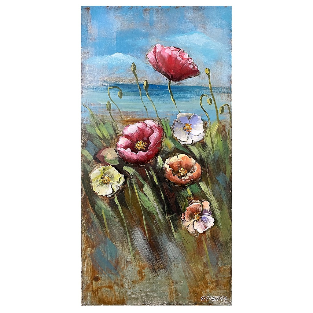 [LA-1822423] 3D Metallbild Mohnblumen