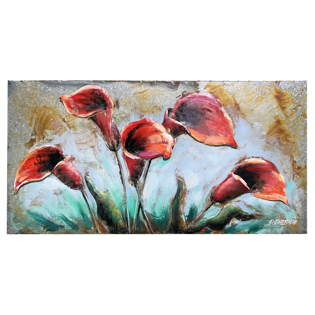 [LA-1822437] 3D Metallbild Blumen