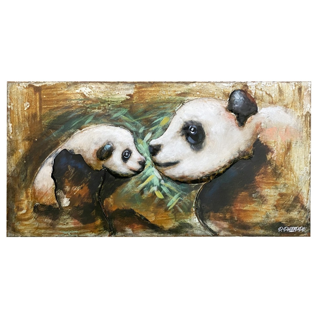 [LA-1822438] 3D Metallbild Pandabären