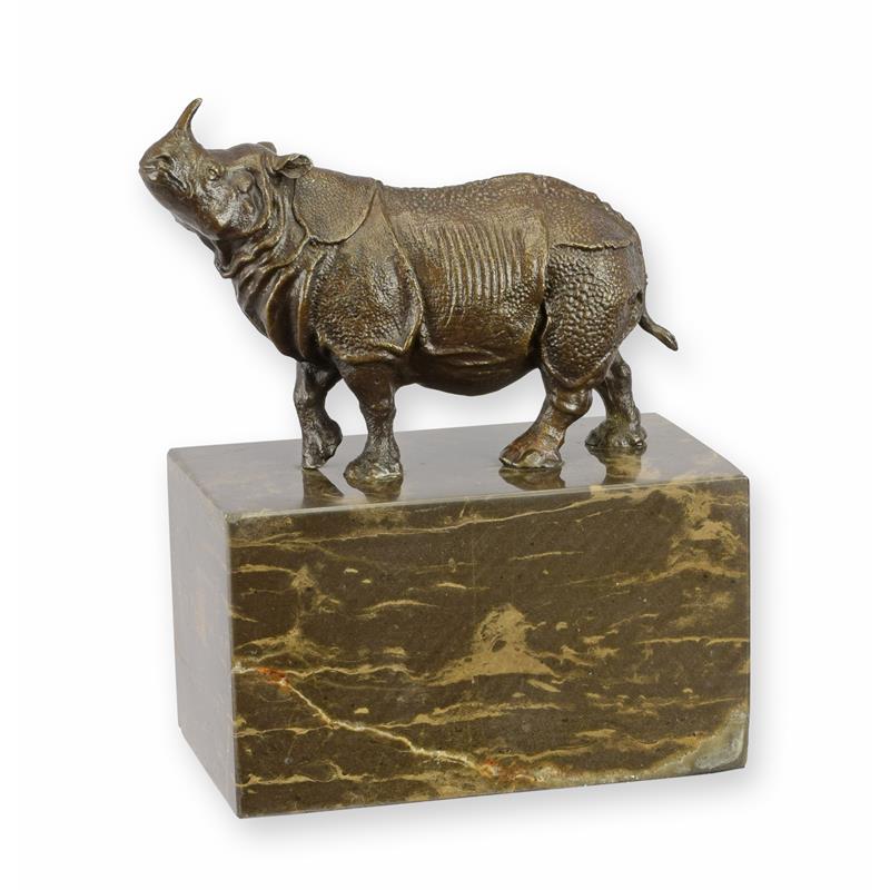 [LA-1822964] A BRONZE SCULPTURE OF A RHINOCEROS