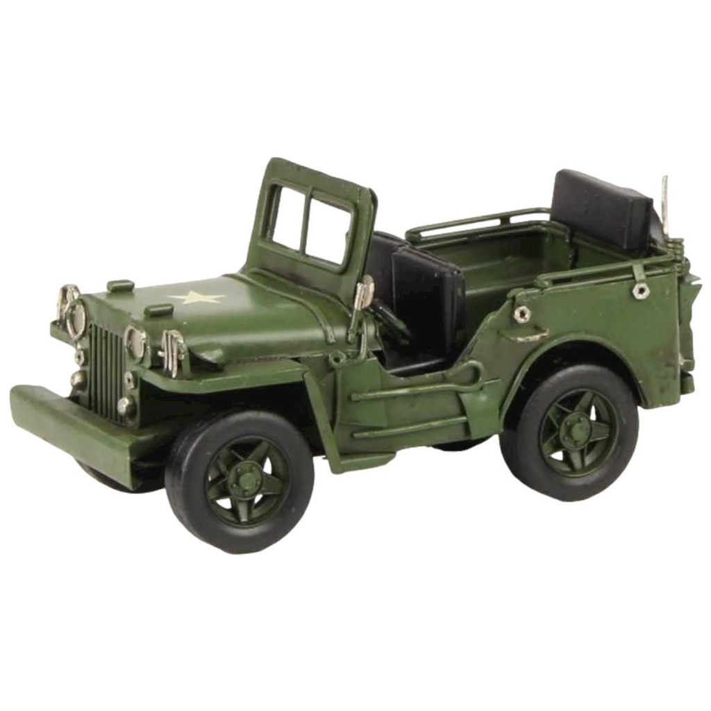 [LA-39130] Blechmodell Blechauto Oldtimer Militär Armee Geländewagen 8,2x8,5x16,6 cm